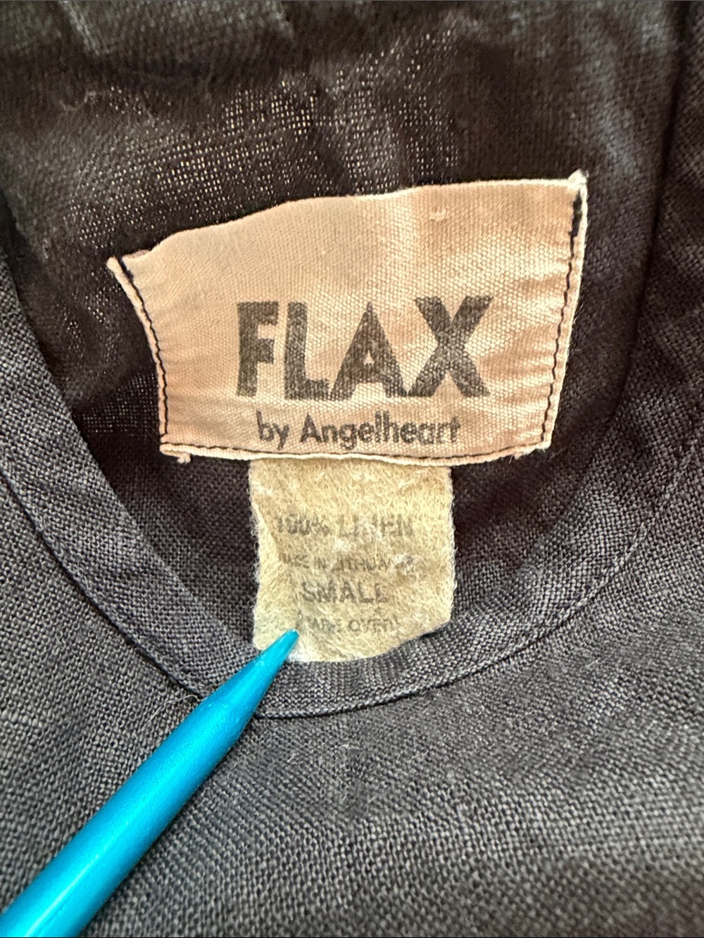 FLAX 100% Linen Black Maxi Dress with Pockets - Picture 3 of 8